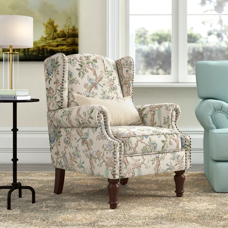 Elegant Anndi Upholstered Wingback Accent Chair with Stylish Nailhead Trim - Perfect for Living Room or Bedroom 1 Elegant Anndi Upholstered Wingback Accent Chair with Stylish Nailhead Trim - Perfect for Living Room or Bedroom