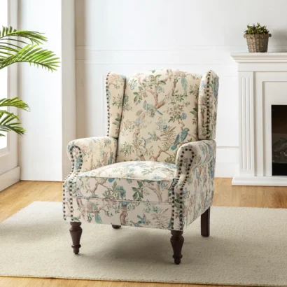 Elegant Anndi Upholstered Wingback Accent Chair with Stylish Nailhead Trim - Perfect for Living Room or Bedroom 9 Elegant Anndi Upholstered Wingback Accent Chair with Stylish Nailhead Trim - Perfect for Living Room or Bedroom