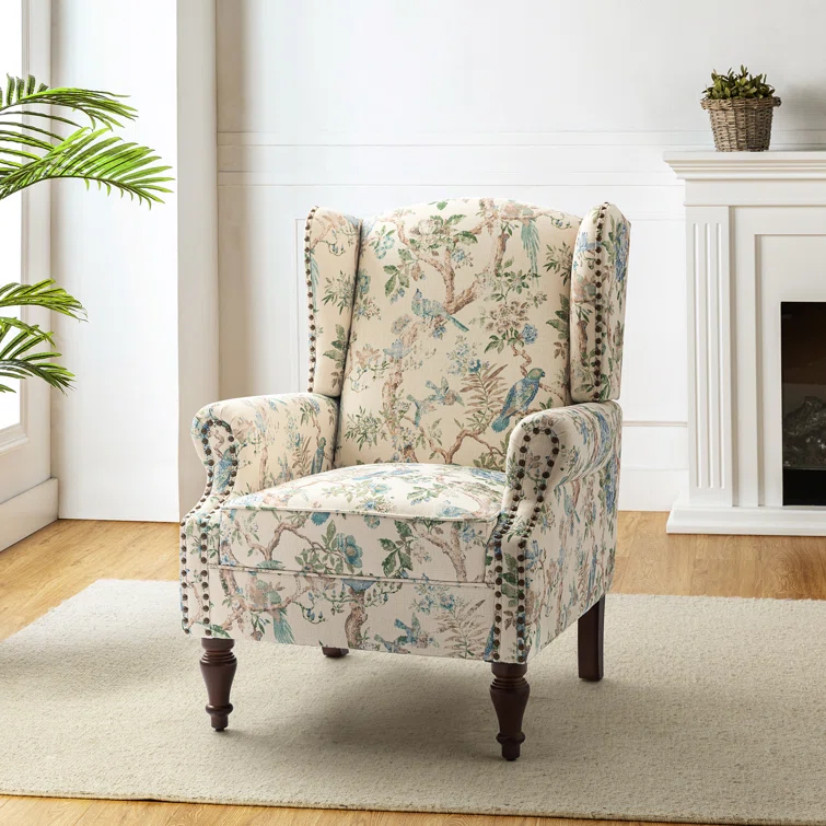 Anndi+Upholstered+Wingback+Accent+Chair Elegant Anndi Upholstered Wingback Accent Chair with Stylish Nailhead Trim - Perfect for Living Room or Bedroom