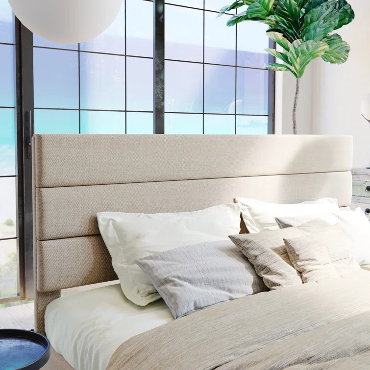 Elison Platform Bed with Fabric Upholstered Headboard & Wooden Slats – Modern Minimalist Design 2 Elison Platform Bed with Fabric Upholstered Headboard & Wooden Slats – Modern Minimalist Design