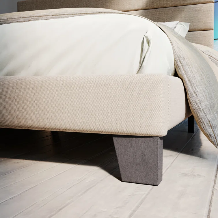 Elison Platform Bed with Fabric Upholstered Headboard & Wooden Slats – Modern Minimalist Design 4 Elison Platform Bed with Fabric Upholstered Headboard & Wooden Slats – Modern Minimalist Design