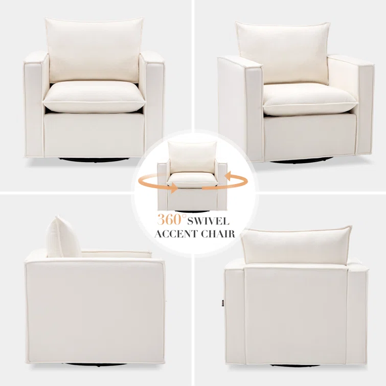 Hendina Modern Upholstered Swivel Accent Armchair-360° Swivel Accent Chair 4 Hendina Modern Upholstered Swivel Accent Armchair-360° Swivel Accent Chair
