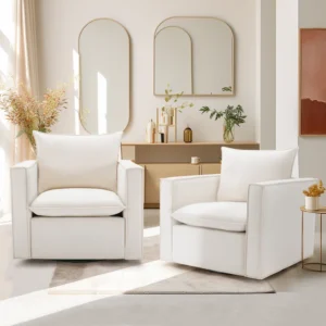 Hendina Modern Upholstered Swivel Accent Armchair