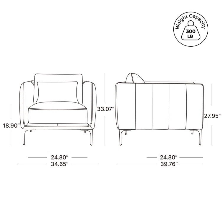 Rae Modern Upholstered Armchair with Curved Back & Soft Cushion – Elegant Lounge Accent Chair 5 Rae Modern Upholstered Armchair with Curved Back & Soft Cushion – Elegant Lounge Accent Chair