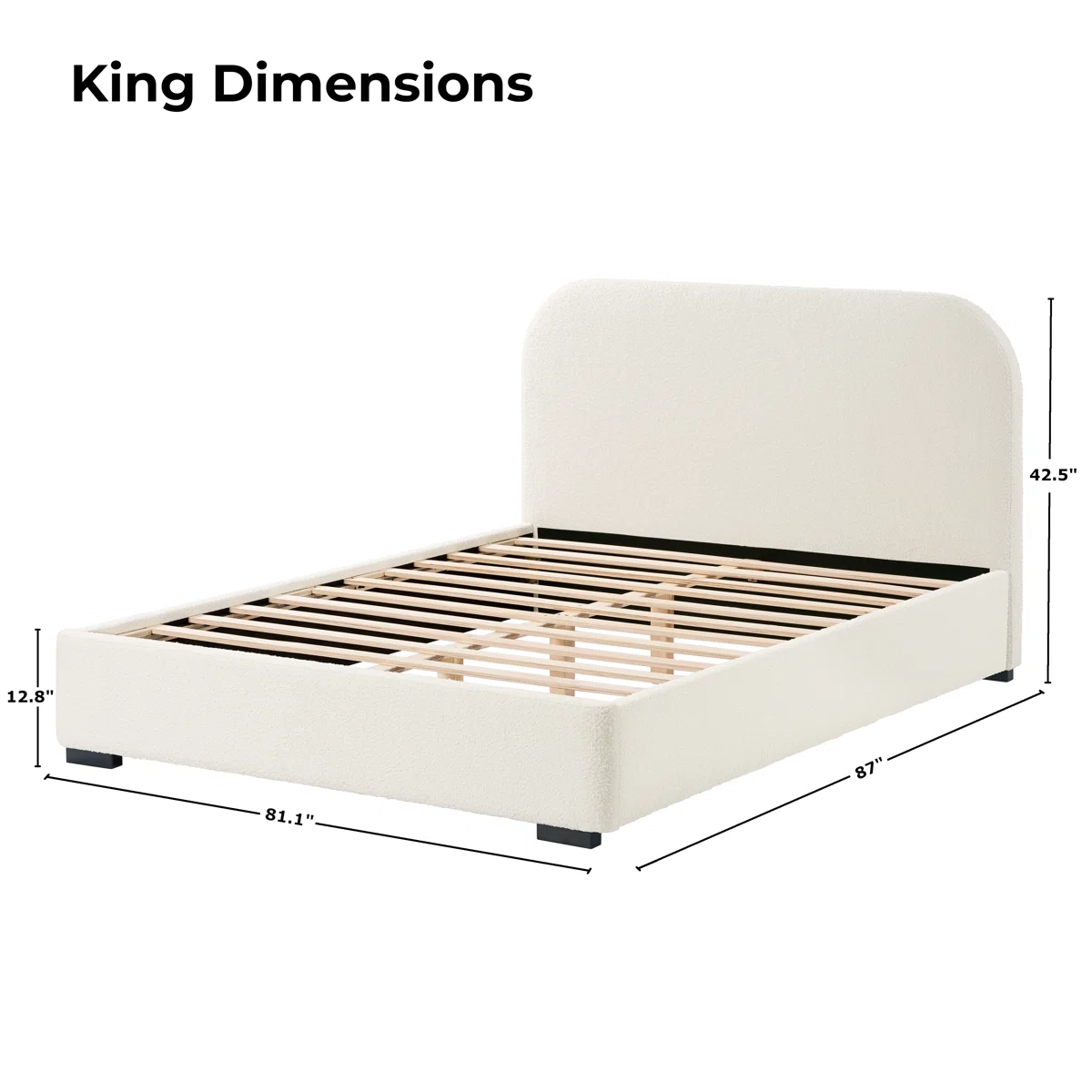 Reigen Boucle Bed with Soft Textured Fabric 6 Reigen Boucle Bed with Soft Textured Fabric