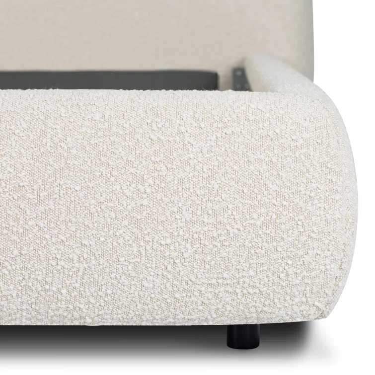 Sadarius Upholstered Bed Frame – Curved Bouclé Design 5 Sadarius Upholstered Bed Frame – Curved Bouclé Design