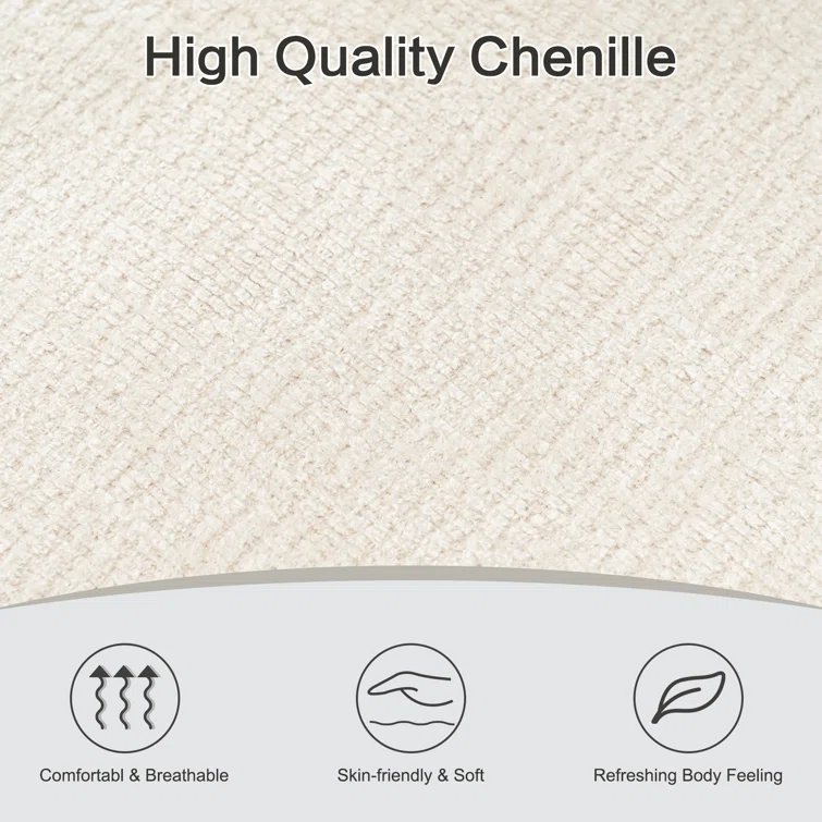 Silton Modern Wide Chenille Upholstered Accent Chair | Minimalist Barrel Design – Cream White 10 Silton Modern Wide Chenille Upholstered Accent Chair | Minimalist Barrel Design – Cream White