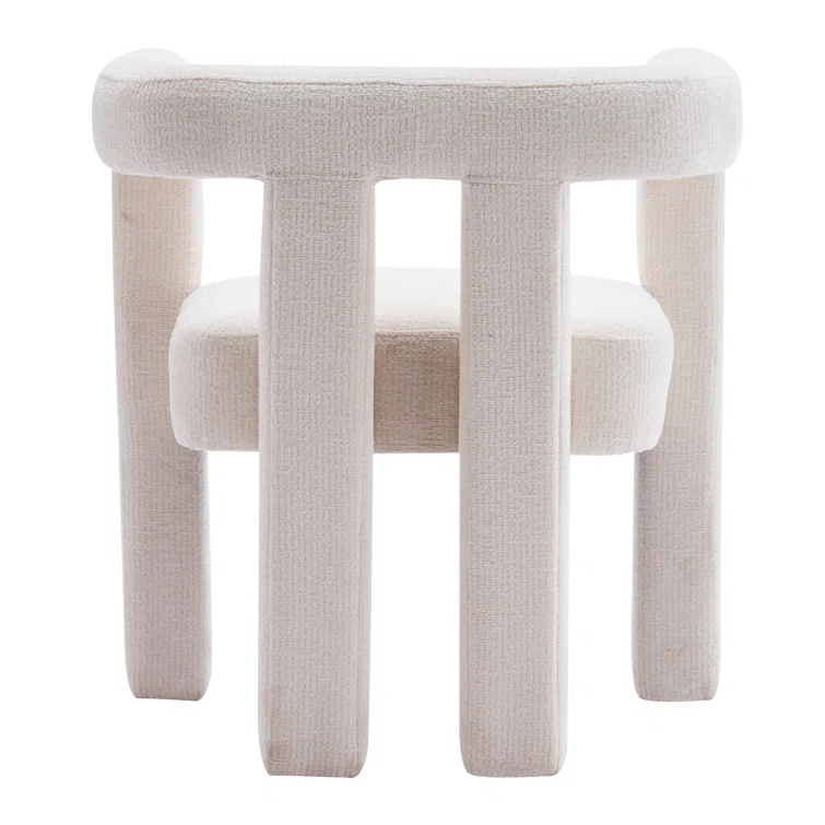 Silton Modern Wide Chenille Upholstered Accent Chair | Minimalist Barrel Design – Cream White 8 Silton Modern Wide Chenille Upholstered Accent Chair | Minimalist Barrel Design – Cream White