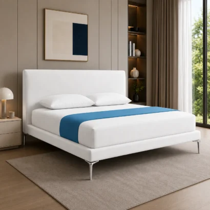 Premium bamboo lyocell upholstery fabric texture used on the Aether Luxe Bed, offering a soft, durable, and luxurious finish for modern bedrooms.