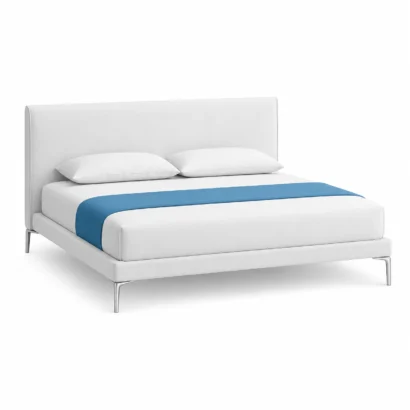 Premium Aether Luxe Bed with soft performance foam padding, tapered upholstered headboard, and contemporary design for stylish homes in Dubai.