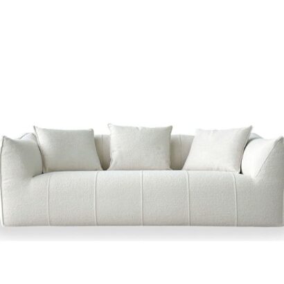 Plush White 3-Seater Sofa