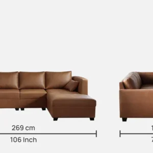 Home 31 bingo leatherette lhs 6 seater sectional sofa in tan colour bingo leatherette lhs 6 seater sectional ui7mva