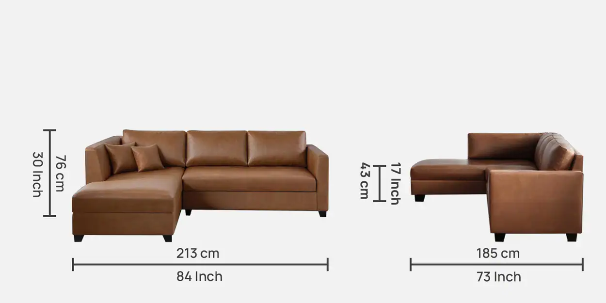UrbanComfort L-Shaped Sofa – Stylish Brown Leatherette with Durable Frame & Plush Seating 4 UrbanComfort L-Shaped Sofa – Stylish Brown Leatherette with Durable Frame & Plush Seating