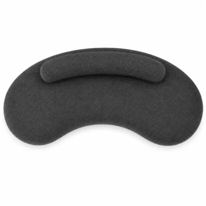 Contemporary Dark Grey Curved Fabric Sofa with sculptural design and durable textile upholstery for modern homes.