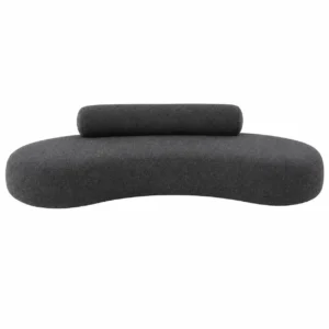 Contemporary Dark Grey Curved Sofa Dubai with premium textured fabric and modern organic design for luxury living rooms.