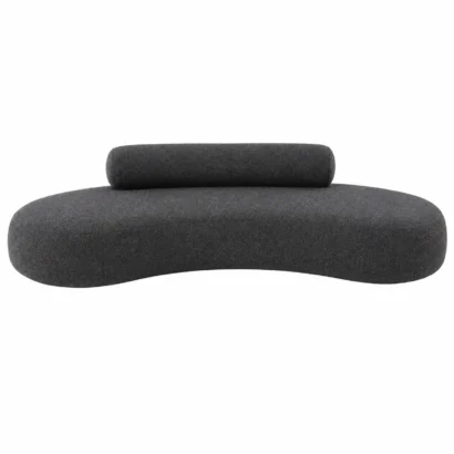 Contemporary Dark Grey Curved Sofa Dubai with premium textured fabric and modern organic design for luxury living rooms.