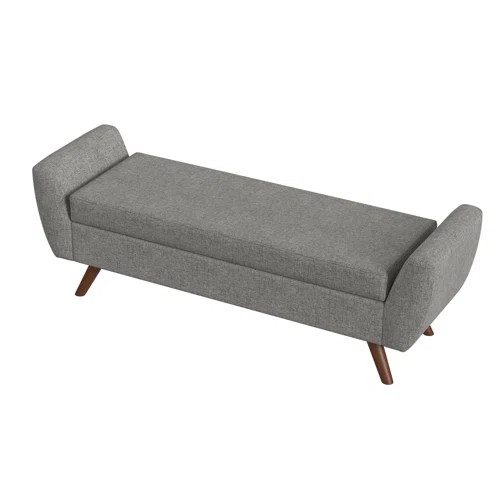 Mid-Century Modern Upholstered Storage Bench 4 Mid-Century Modern Upholstered Storage Bench