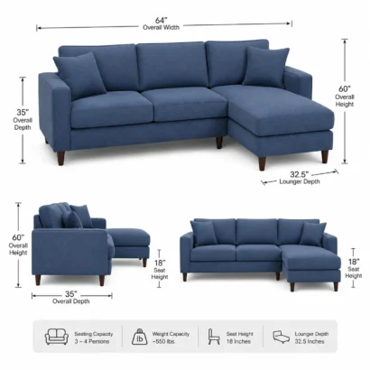 Premium Dunford L-Shaped Sofa Set designed for contemporary interiors in Dubai