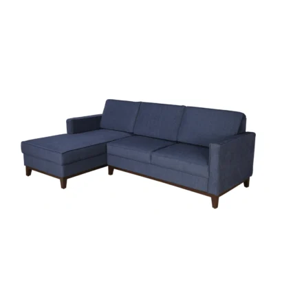 Fidel RHS Velvet Sectional Sofa front view