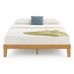 Harmony Full-Size Bed Frame with a modern upholstered headboard and premium fabric, luxury bedroom furniture in Dubai, UAE.