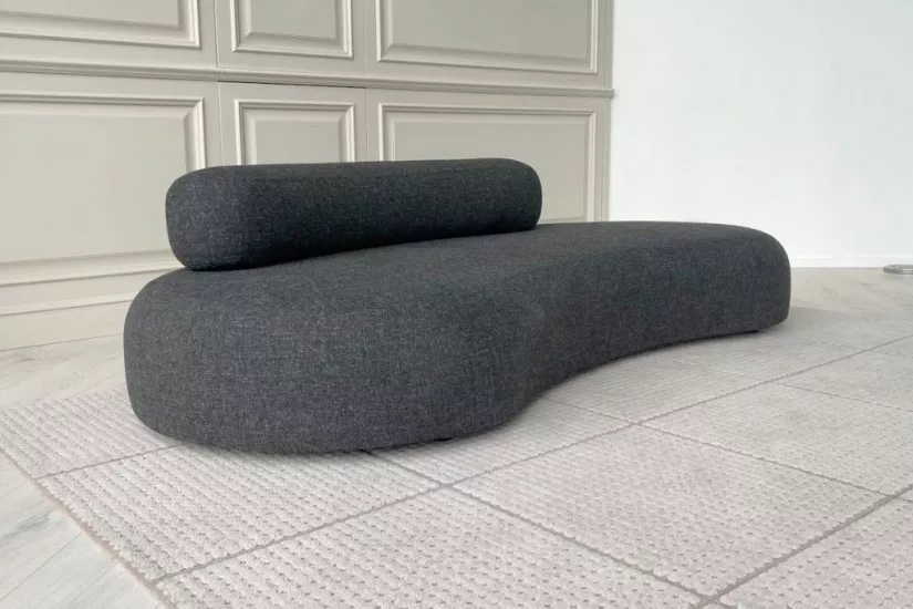 Contemporary Dark Grey Curved Sofa – Unique Design & Comfort 1 Contemporary Dark Grey Curved Sofa – Unique Design & Comfort