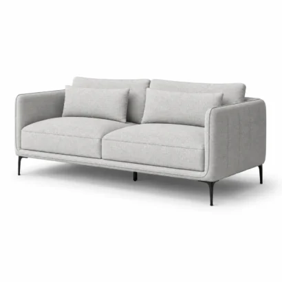 Luxury light grey fabric sofa with contemporary design available in Dubai, UAE