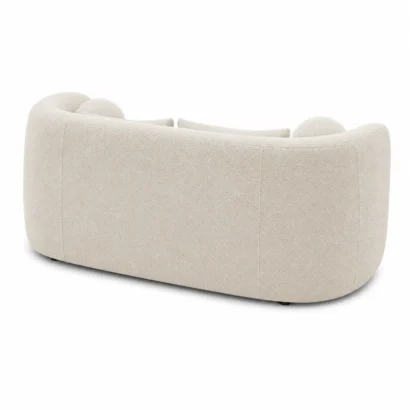 Contemporary performance fabric 2-seater sofa with luxury curved design and textured bouclé finish for modern homes in Dubai.