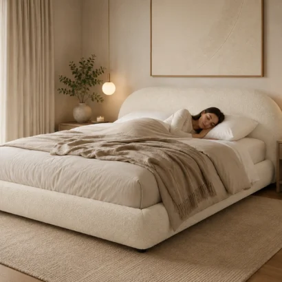 Luxury Sadarius Upholstered Bed Frame designed for modern and elegant UAE bedrooms