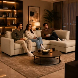 Modern Bingo 6-Seater Fabric Sofa designed for spacious family living rooms across the UAE.
