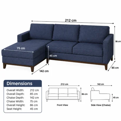 Fidel Chaise Sectional Sofa Dubai for modern living rooms