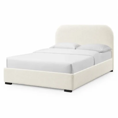 Premium Reigen Bouclé Bed with a stylish upholstered headboard for contemporary bedrooms
