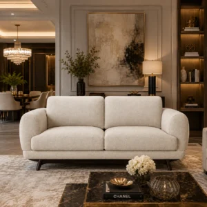 Moroso Pacific Divano 2-Seater Sofa placed in a luxury living room, premium fabric sofa perfect for modern homes in Dubai and across the UAE.