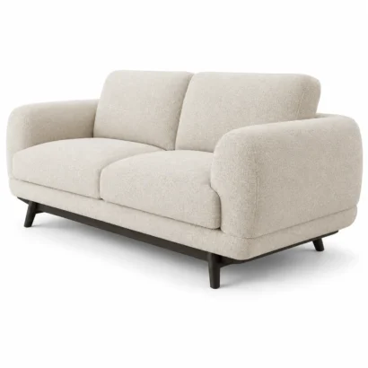 Right angle view of Moroso Pacific Divano 2-Seater Sofa featuring premium fabric upholstery, solid wood frame, and modern sofa design in Dubai.
