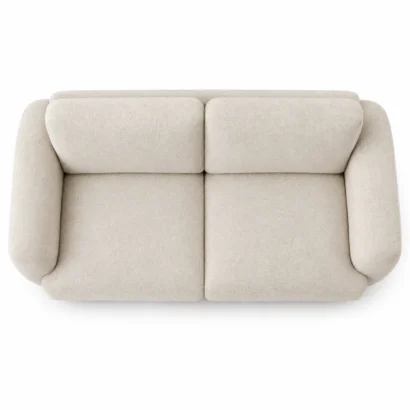 Top view of Moroso Pacific Divano 2-Seater Sofa displaying spacious seating, premium fabric texture, and elegant Italian-inspired sofa design.