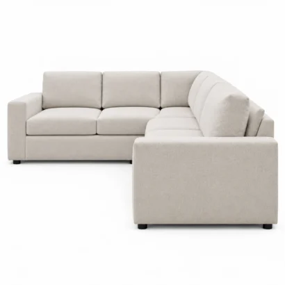 Right angle view of Nova 6-Seater L-Shaped Fabric Sofa with contemporary design in Dubai, UAE