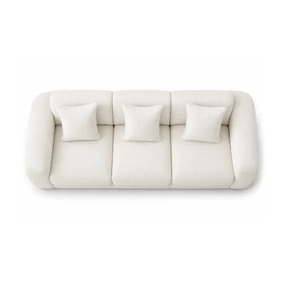 Premium white fabric 3-seater sofa with elegant modern styling by Ansary Furniture UAE.