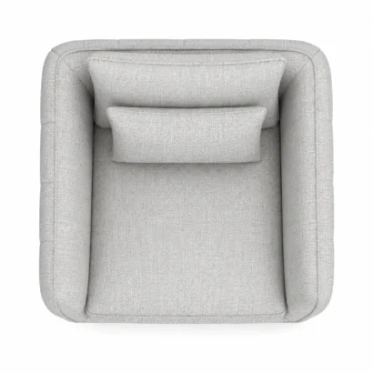 Rae upholstered accent chair top view showing cushioned seating design