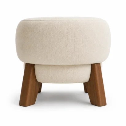 Back view of Silton Modern Wide Accent Chair in cream chenille