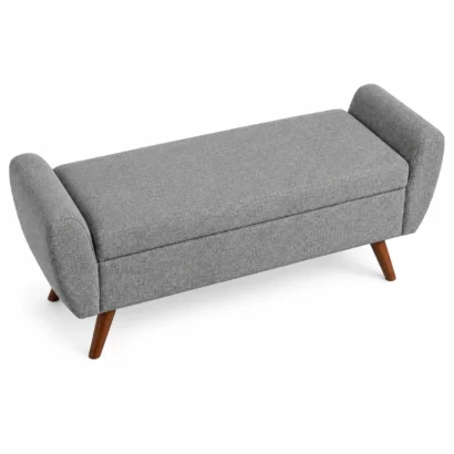 Upholstered storage bench with concealed storage for a stylish bedroom or entryway