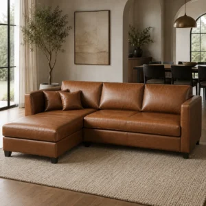 Luxury UrbanComfort leather sectional sofa with chaise lounge for homes across the UAE