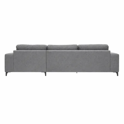Back view of UrbanNest Grey L-Shaped Sectional Sofa showcasing premium fabric finish and contemporary design.