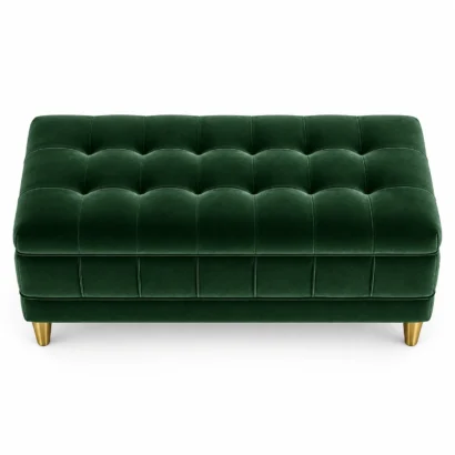 Luxury green velvet ottoman bench for bedrooms, living rooms and entryways in Dubai