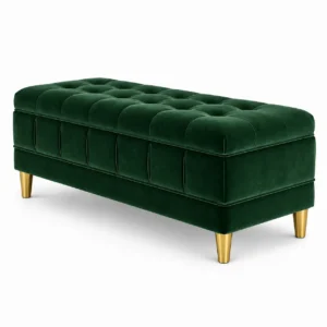 Luxury Velvet Storage Ottoman Benchwith elegant upholstered design and storage functionality
