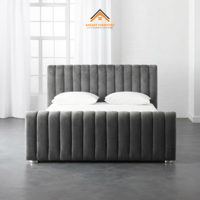 Linear Velvet Bed – Ultra-Modern Vertical Ribbed Bed Frame 6 Linear Velvet Bed