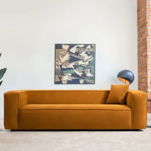 Modern Elara Minimalist Block Sofa with square arms.