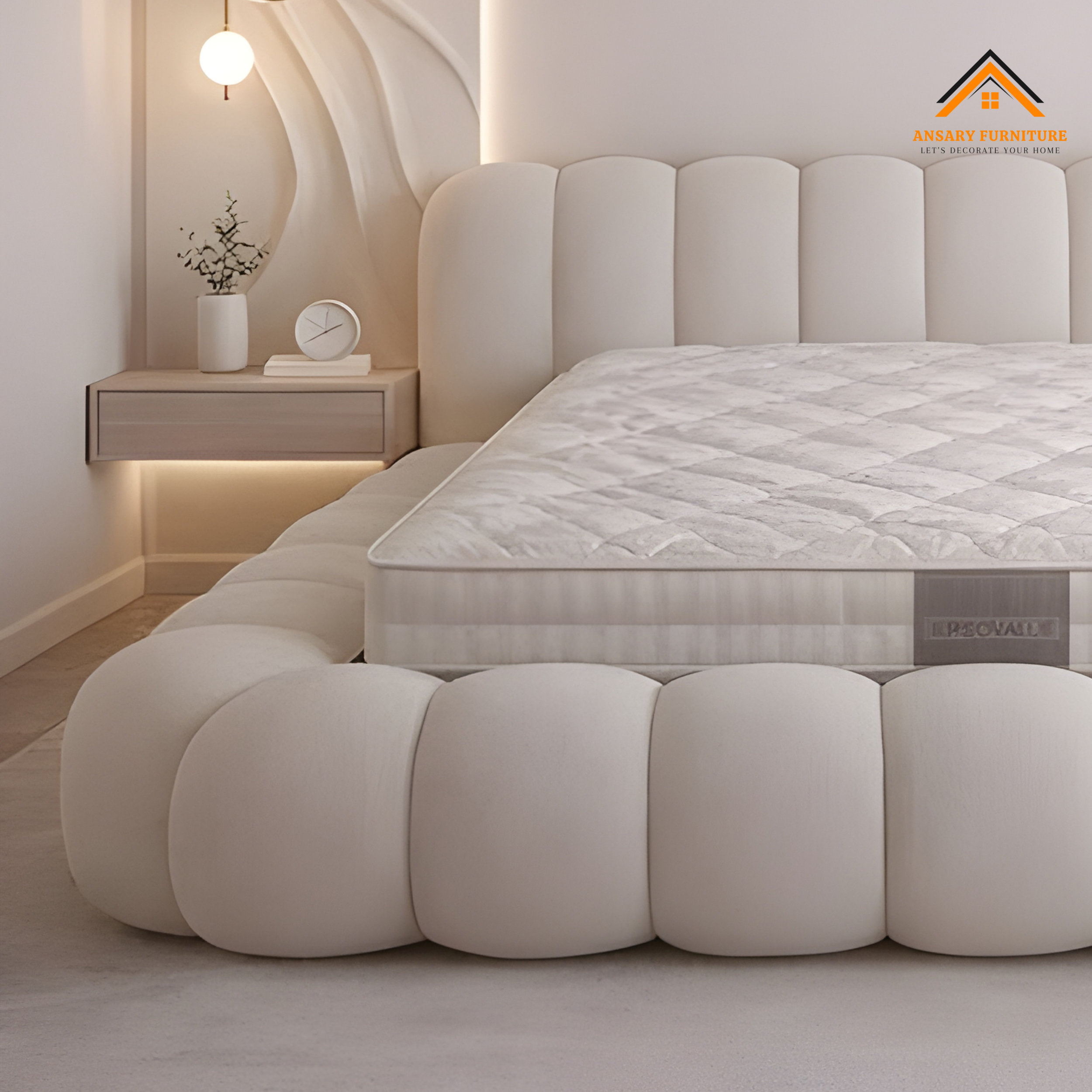 Luxury upholstered cloud bed frame Dubai.