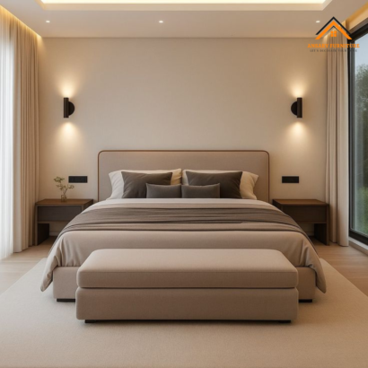 Royal Comfort Fabric Bed Set with Matching Ottoman Bench