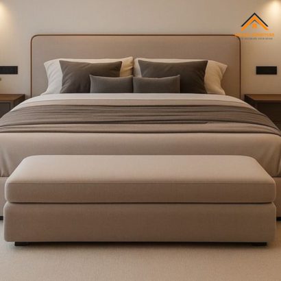 1. Royal Comfort Fabric Bed Set Dubai with Ottoman Bench