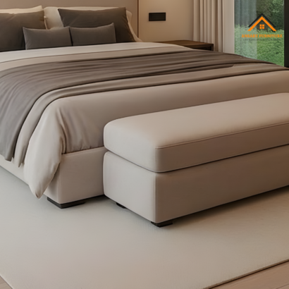 1. Royal Comfort Fabric Bed Set Dubai with Ottoman Bench