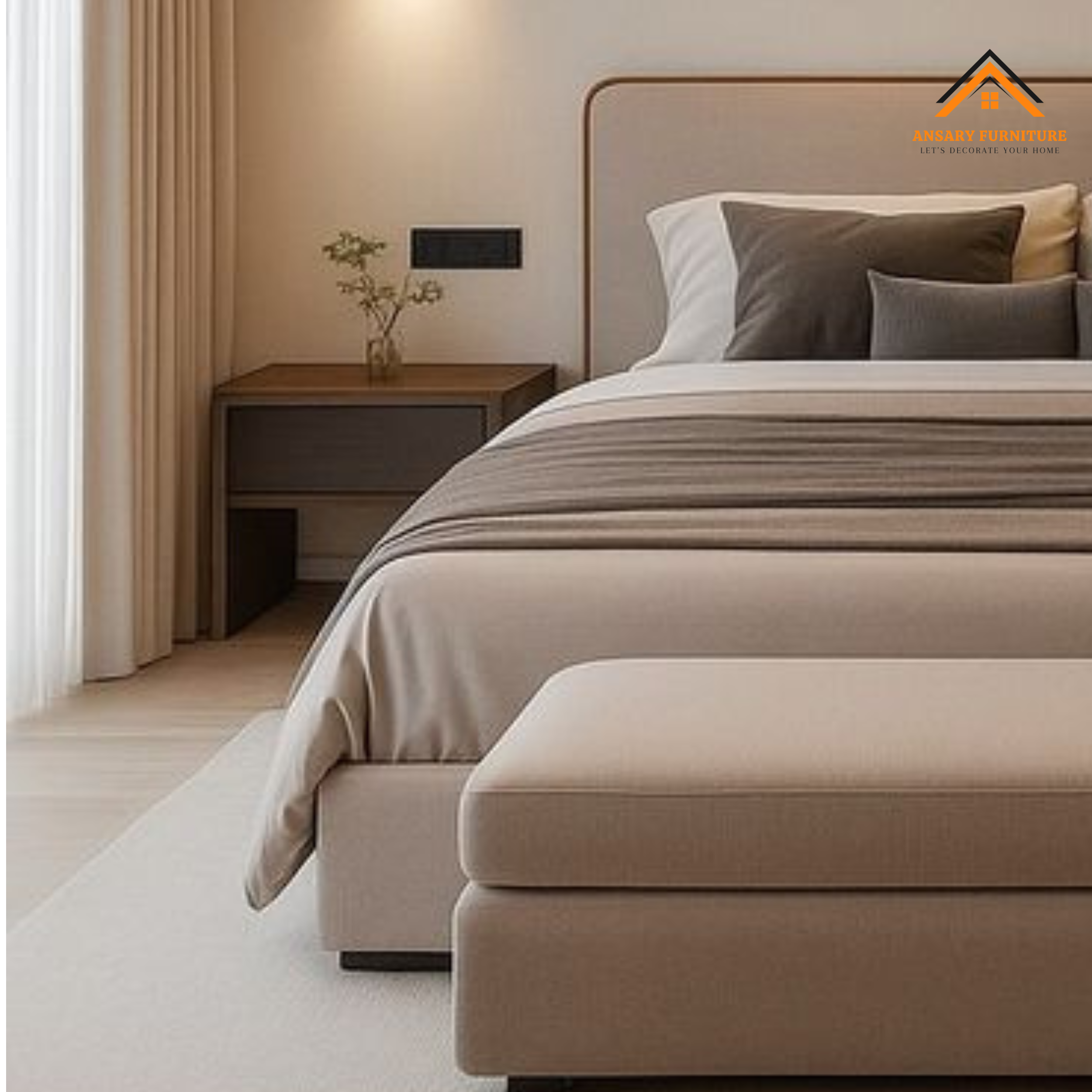 4. Premium Bedroom Furniture Dubai Fabric Bed Set